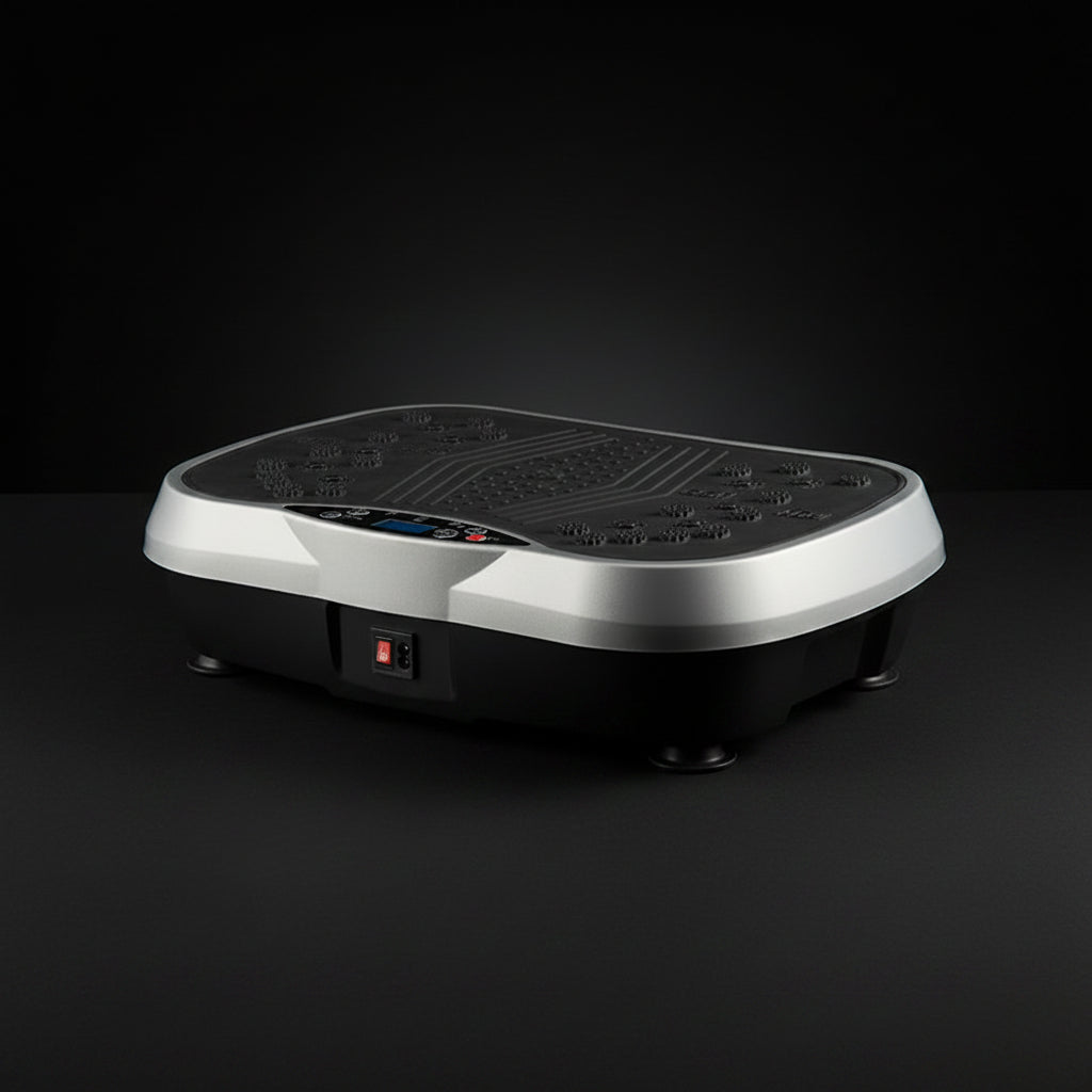 Vibration plate on a black studio background